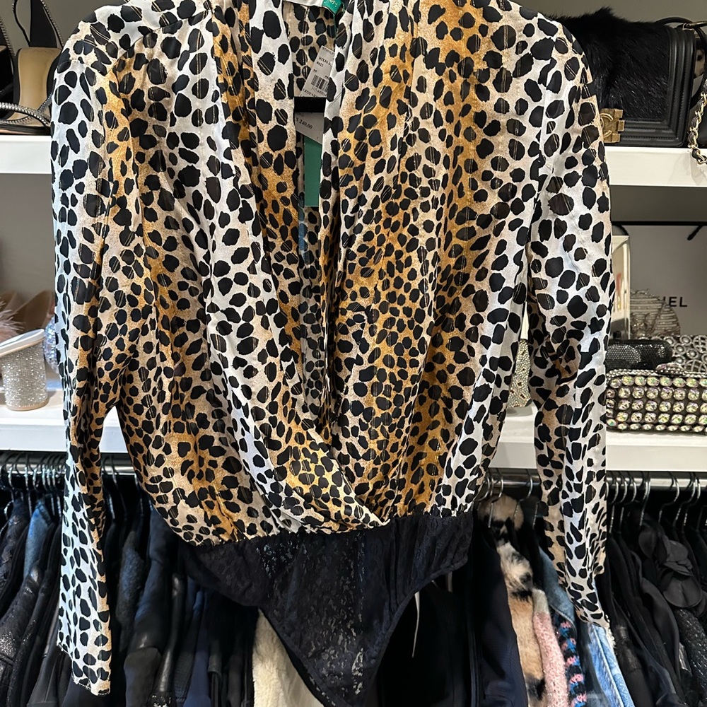 Rixo Leopard Bodysuit